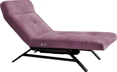 Produktbild von KAWOLA Liege AMERIVA Sessel Relaxliege Velvet purple Fuß schwarz