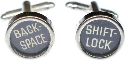 Produktbild von Backspace Shiftlock + Box Manschettenknöpfe Schreibmaschinentaste Taste schwarz