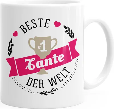 Produktbild von Kaffee-Tasse beste Tante der Welt Geschenk für Tante MoonWorks® weiß unisize