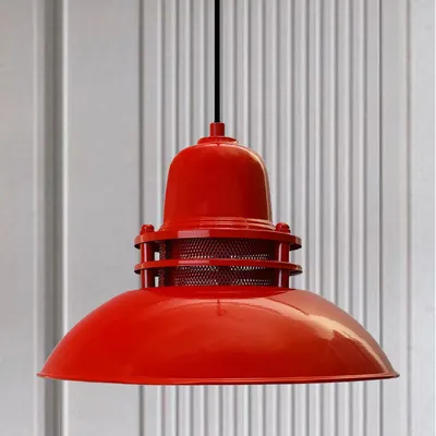 Produktbild von Hängelampe Metall Rot Retro Pendelleuchte