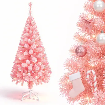 Obrázok produktu pre ROSEJANE, umelý vianočný stromček, ružová farba, 210 cm, PVC, 850 vetvičiek, so stojanom