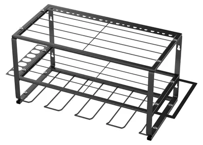 Produktbild von Werkzeugaufbewahrung - Metallregal für Elektrowerkzeuge - Schwerlast - Tragkraft 68 kg - Werkzeughalter Ordnungssystem - Schwarz