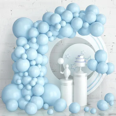 Ballonbogen-Set 105 tlg. blau pastell 5–18 Zoll für Partys
