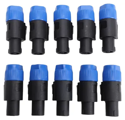 Produktbild von Kabelverstärker-Stecker, passend für Speakon NL4FC Audio-Lautsprecherstecker, Drehverschluss, 4-poliger Ohm-Stecker, 10 Stück
