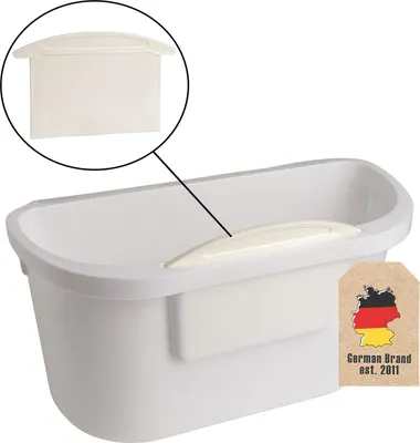 Produktbild von Intirilife Mülleimer zum Aufhängen in Weiß mit Müllspatel - Allzweck Mülleimer für Küche, Bad, Biomüll, Restmüll