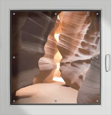 Produktbild von Wallario Lichtschutzbild, Dekorativer Sichtschutz Sonnenschutz 96 x 93 cm mit Motiv: Antelope Canyon Arizona  USA - Verdunklung ohne Bohren
