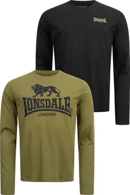 Obrázok produktu pre Pánske tričko s dlhým rukávom regular fit double pack AYRSHIRE Black/Olive XXXL Lonsdale