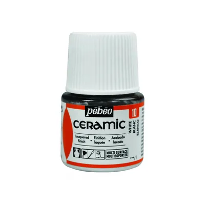 Zdjęcie produktu dla Farba ceramiczna Pebeo, 45 ml, 10 białych