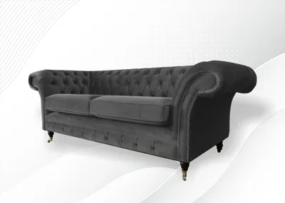 Produktbild von Chesterfield 3Sitzer Graue xxl bix Sofas Möbel Neu Wohnzimmer Modern Design Sofa