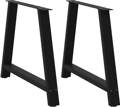 Obrázok produktu pre Nohy k jedálenskému stolu v tvare A, 2 ks, čierne, 90 x (72-73) cm, oceľové