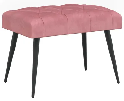 Image de Banc vidaXL à capitonnage rose, 60 x 40 x 45 cm, velours