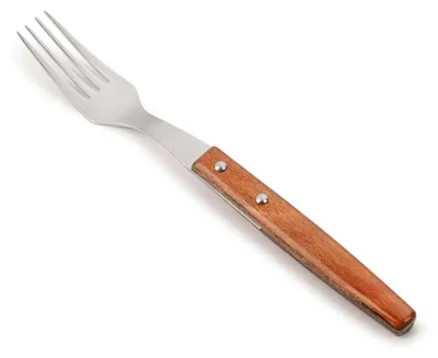 Steakgabel 90 mm, Edelstahl, Holzgriff, spülmaschinengeeignet