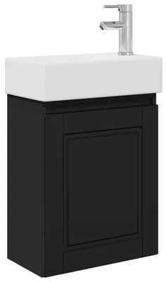 Obrázek produktu pro Koupelnová skříňka s baterií Černá 45,5 x 22,5 x 84 cm
