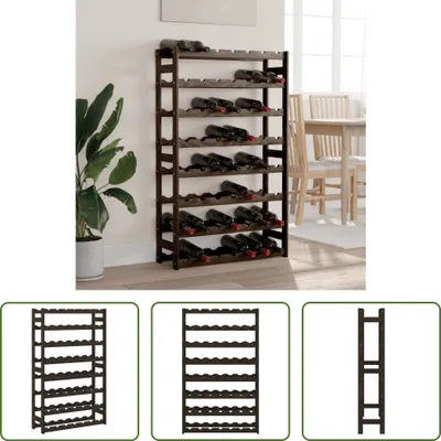 Produktbild von The Living Store Weinregal für 56 Flaschen Schwarz Massivholz Kiefer