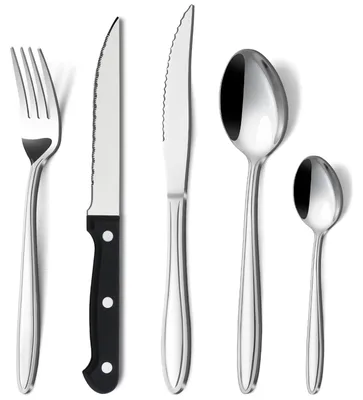Productafbeelding van 30-delig Bestekset voor 6 Personen, Elegant Roestvrij Stalen Ontwerp