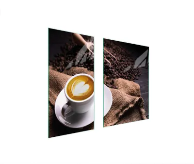 Image de Plaques de recouvrement pour cuisinière 2 pièces 75x52 Couverture de champ en vitrocéramique Planche à découper Café Tasse