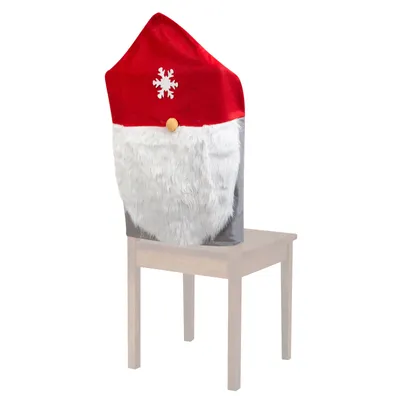 Obrázok produktu pre Vianočná dekorácia na stoličku - škandinávsky trpaslík - 50 x 60 cm - červená / sivá