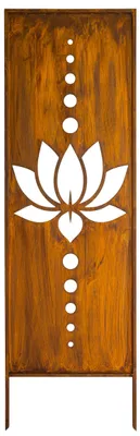 Produktbild von Sichtschutz Metall - 160 cm x 50 cm - Edelrost - Rostoptik Sichtschutz für Garten - Sichtschutzelement - Sichtschutzwand - Gartendekoration Zaun