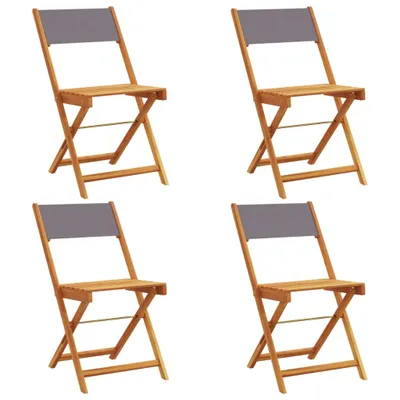 Produktbild von Gartenstühle 4 Stk. Klappbar Anthrazit Stoff und Massivholz