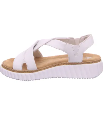 Produktbild von Rieker Damen Sandalen Keilsandaletten Modeschuhe weiß 38
