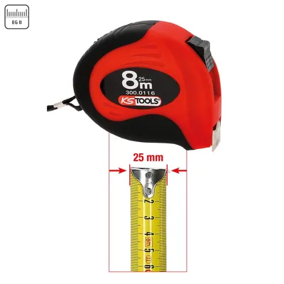 Immagine prodotto di KS Tools 300.0116 3000116 Tape measure 8 m Strip steel