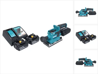 Produktbild von Makita DBO 382 RG Akku Schwingschleifer 18 V 93 x 185 mm Brushless + 2x Akku 6,0 Ah + Ladegerät