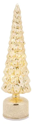 LED-Weihnachtsbaumlampe aus Glas, gold, 11 x 11 x 39 cm