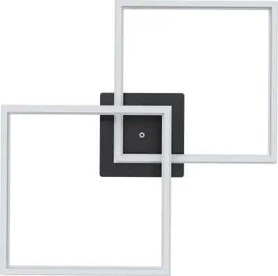 Image de JOIEYOU Plafonniers LED 60W Lampe de table moderne en aluminium avec abat-jour acrylique, Lampe de plafond carrée empilée Lustre blanc froid pour salon chambre cuisine balcon