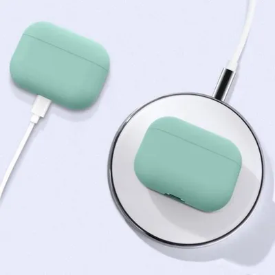 Image de Étui de protection "Adapté" pour Apple AirPods – "Adapté" pour AirPods Pro – Étui souple – Vert menthe – Coque de protection