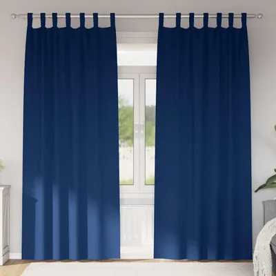 Produktbild von Verdunkelungs-Vorhänge mit Ringen 2 pcs Dunkelblau 245 x 140 cm