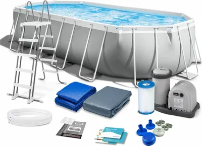 Image de Intex 26798 Prism Frame Piscine hors sol tubulaire ovale 610x305x122cm