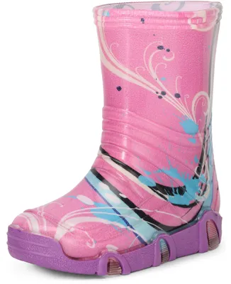 Produktbild von Ladeheid Kinder Mädchen Jungen Gummistiefel Gefüttert Swk2020BW (Violett Muster-33, 31/32)