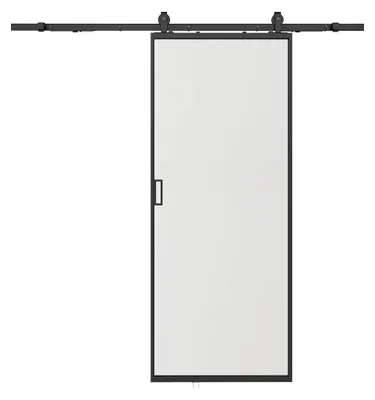 Produktbild von Wandschiebetür - Aluminium und mattiertes gehärtetes Glas - H 205 x B 63 cm - LINCI II