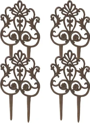 Produktbild von Edelroestkleurig Gietijzeren Border - 4-teilig - Gartenbegrenzung - ca. 35 x 215 x 1 cm
