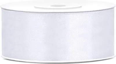 Image de Ruban satin blanc, 25mm x 25m, ruban décoratif