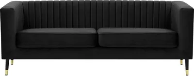 Produktbild von SLF24 - Dreisitzer-Sofa Slender - schwarz - Velluto 20