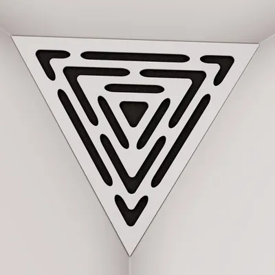Zdjęcie produktu dla Zestaw 2 szt. – Akustyczna narożna pułapka basowa „Triangle” | Długość boku trójkąta: 42 cm | Kolor: biały | Triangle-WAVE]