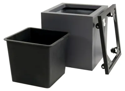 Produktbild von 3-teiliges Komplettset: Pflanzkübel mit Einsatz und Roller, anthrazit 40x40x40