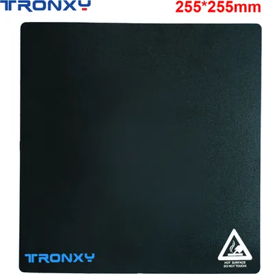 Zdjęcie produktu dla Naklejka na łóżko grzewcze Tronxy o powierzchni odpornej na wysoką temperaturę 255 * 255 mm / 10,0 * 10,0 cali do inkubatora drukarki 3D