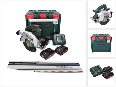 Produktbild von Metabo KS 18 LTX 66 BL Akku Handkreissäge 18 V 165 mm + 2x Akku 4,0 Ah + Ladegerät + Kappschiene + metaBOX