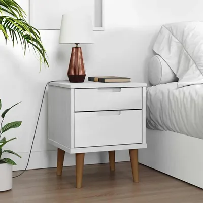 Obrázok produktu pre vidaXL Nočný stolík MOLDE White 40x35x48 cm Masívne borovicové drevo