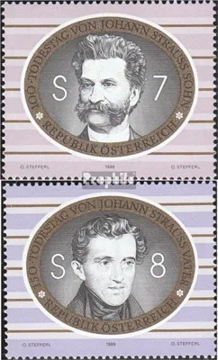 Produktbild von Briefmarken Österreich 1999 Mi 2285-2286 (kompl.Ausg.) postfrisch J. Strauß