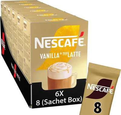 Produktbild von NESCAFÉ Gold Typ Latte Vanilla, löslicher Bohnenkaffee (6 x 8 x 18,5g)