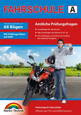 Produktbild von Führerschein Fragebogen Klasse A, A1, A2 - Motorrad Theorieprüfung original amtlicher Fragenkatalog auf 70 Bögen