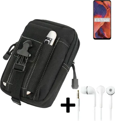Produktbild von K-S-Trade Gürteltache + Kopfhörer kompatibel mit Nokia 3.4 Gürtel Tasche Holster Schutz Hülle Handy Hülle  schwarz inkl. Extrafächer