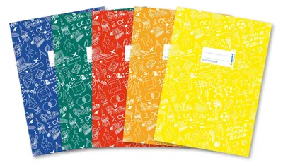 Produktbild von HERMA 20211 Heftumschläge A4 Schoolydoo Sortiment, 5 Stück, Hefthüllen mit Beschriftungsetikett aus strapazierfähiger & abwischbarer Polypropylen-Folie, Heftschoner Set für Schulhefte, farbig