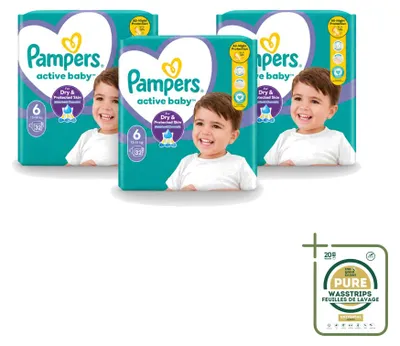 Obrázek produktu pro 3 kusy plenek Pampers Active Baby, velikost 6 - balení