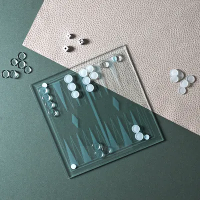 Image de Jeu de Backgammon - MISTER GADGET - Verre - Blanc et Noir