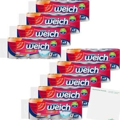 Produktbild von Gut & Günstig Toilettenpapier premium 4-lagig 9er Pack (90 Rollen) + usy Block