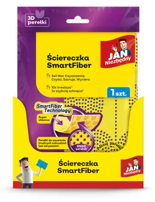 Zdjęcie produktu dla Ściereczka z perełkami Jan Niezbędny smartfiber szybkoschnąca chłonna 1 szt